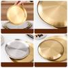 Korean Stainless Steel Thickened Barbecue Disc Golden Silver Cafe Tray Fruit Plate Cake Plate Bone Dish Shallow Plate