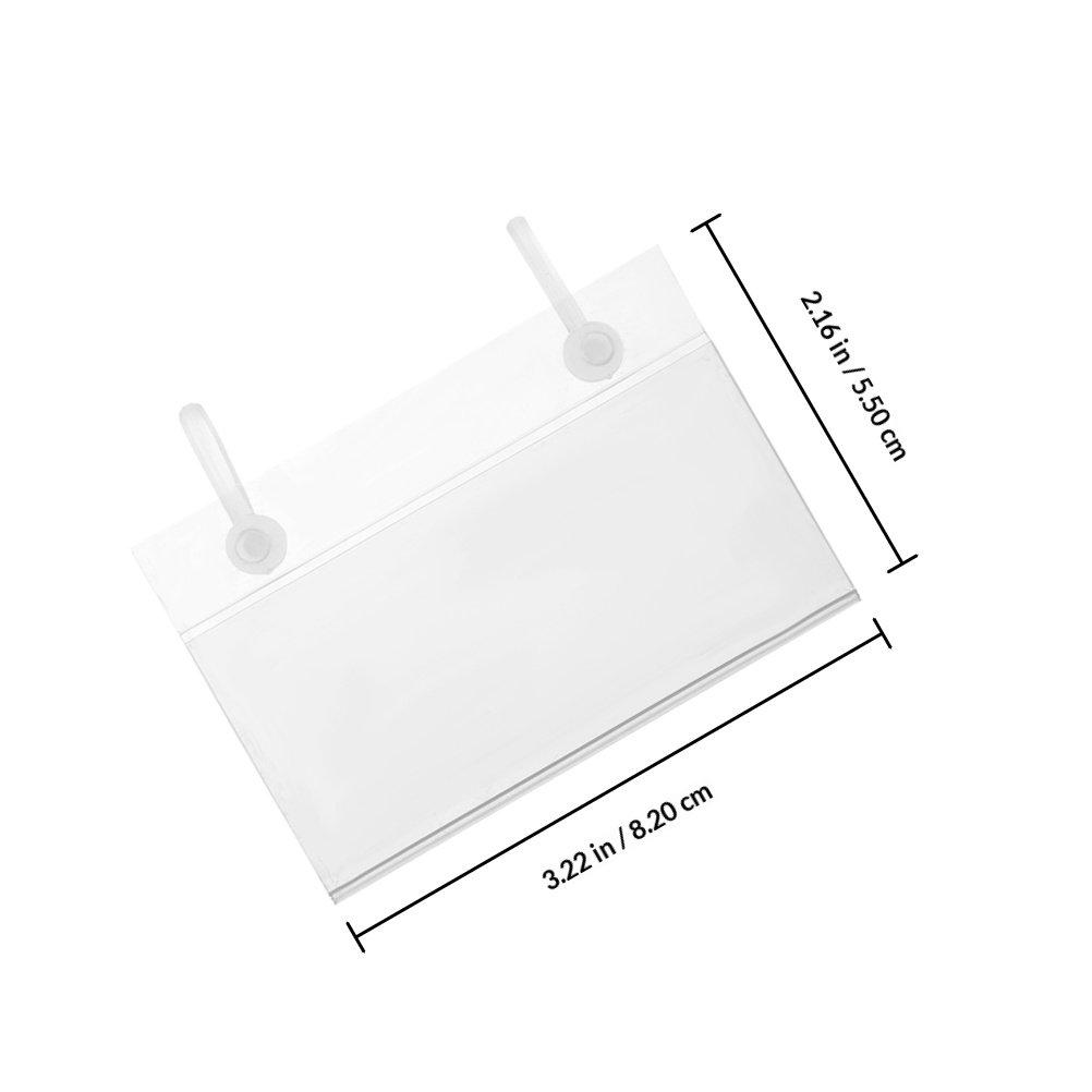 

20Pcs Clear Plastic Price Tag Holders Double Hook Label Clips for Retail Store Shelves Basket Labels Market Use прозрачный