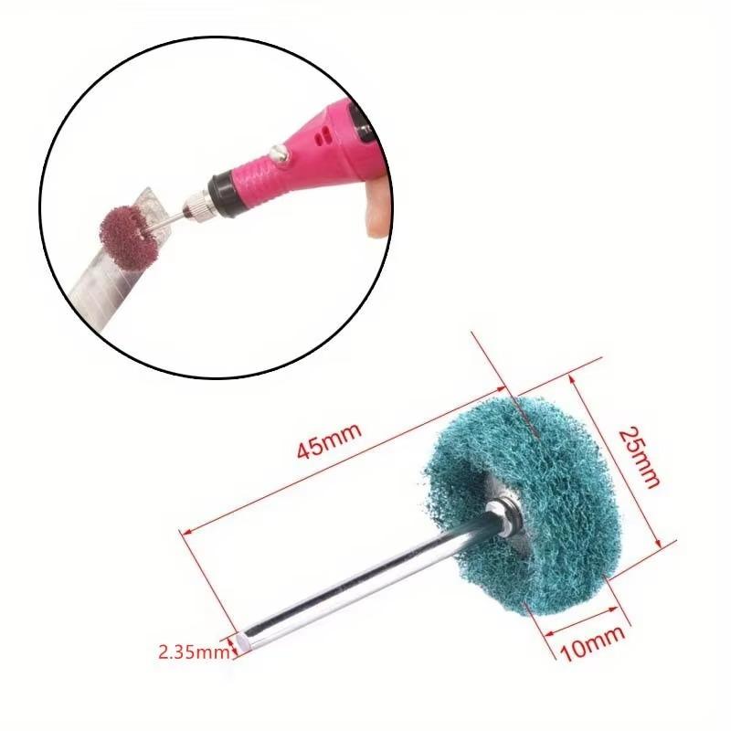 20pcs Mini Drill Abrasive Brush Nylon Buffing Polishing Wheel with 2.35mm Shank Grinding Sanding Head for Dremel Rotary Tool