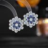 Female Trendy Cubic Zirconia Flower Ear Studs Designer Statement Stud Earrings Women Luxury Brand Jewelry With CZ Stone