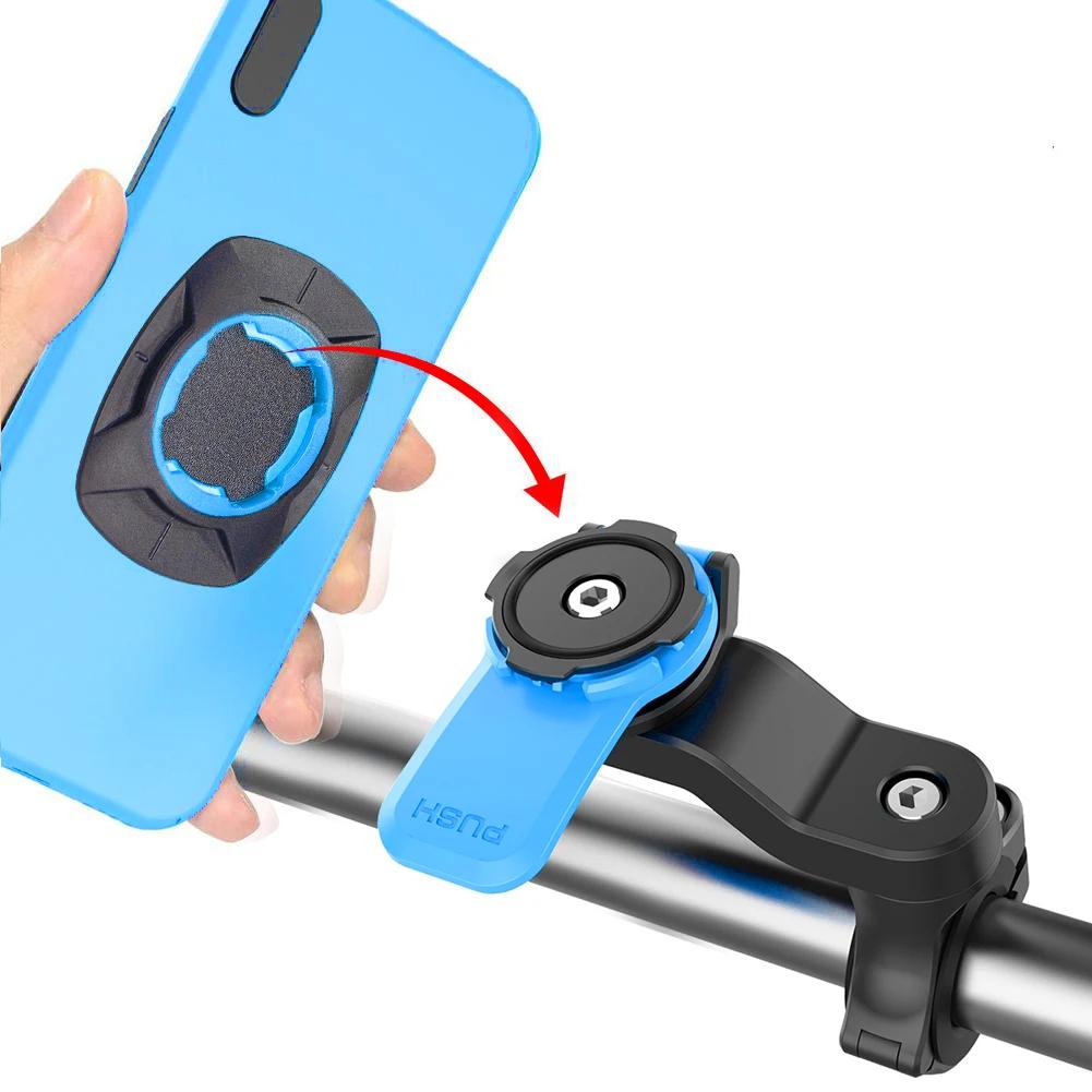 1PC Motorrad Fahrrad Telefonhalter Stoßdämpfer Quad Lock MTB Lenker Telefonständer 360 ° drehbare GPS-Navigationshalterung