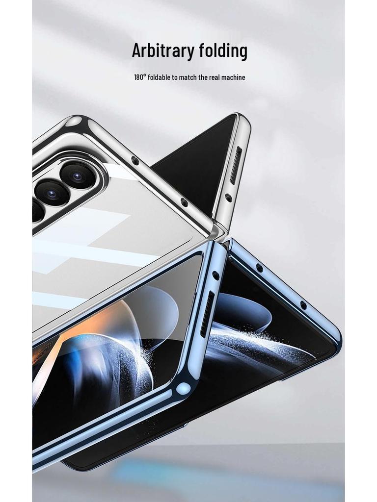 Samsung Fold4 Electroplated Phantom Transparent PC Hard Shell Case - Solid Color, Foldable Protection