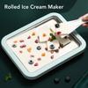 Stainless Steel ABS Rolled Ice Cream Maker Homemade DIY Mint Green Instant Ice Cream Maker Versatile 2 Spatula Included