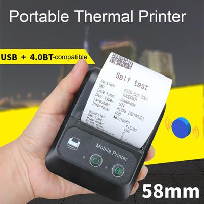 1 Set Mini Thermal Printer No Ink Required Large-capacity Battery Rechargeable Stable