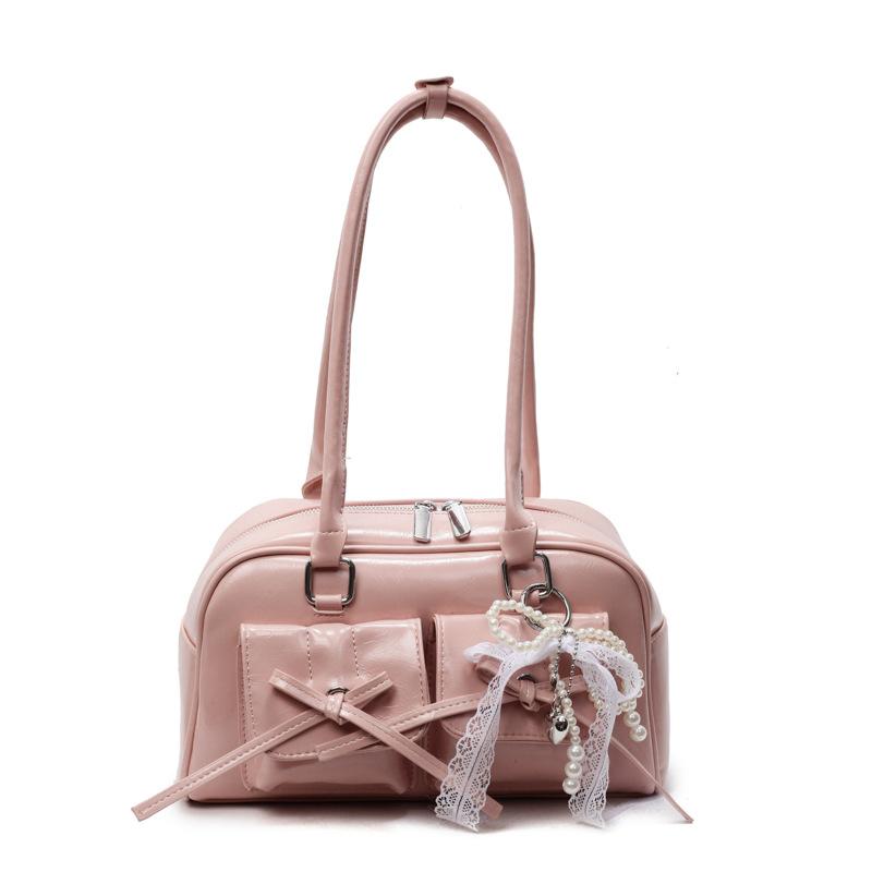 2025 new French ballet style bow sweet cool underarm Boston bag large capacity casual temperament shoulder bag