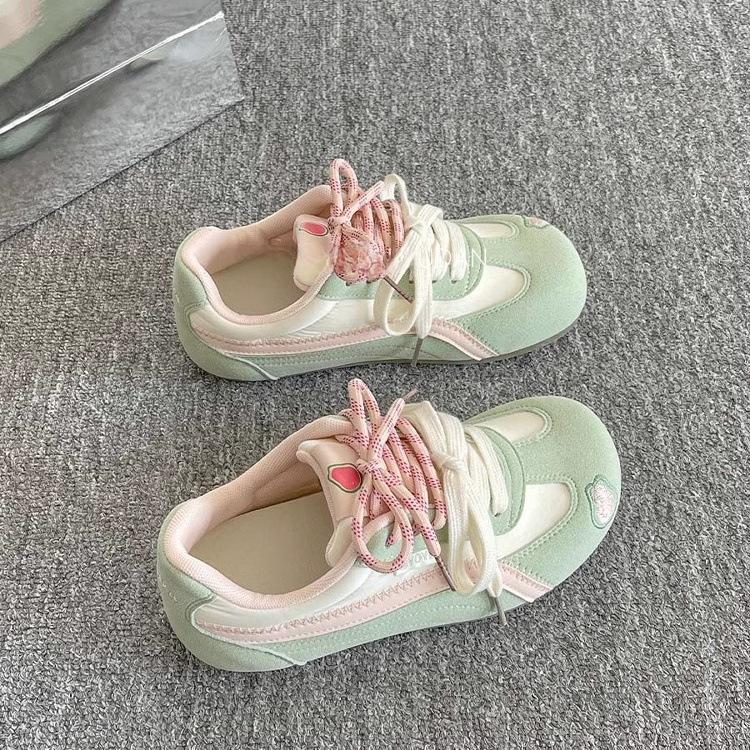 Cute Ins Wind Moral Training Shoes Women's New Spring and Summer Breathable Thin Baseplate Shoes Retro Casual Women