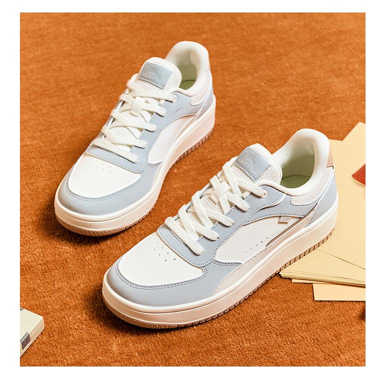 Anta Versatile Trendy Slip-Resistant Durable Low-Top Skate Shoes Women Sneakers White Gray Blue 922448018-1