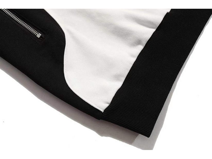 Unisex Retro Colorblock Racing Sweatshirt - Spring/Autumn Trendy Half-Zip Motorcycle Jacket.