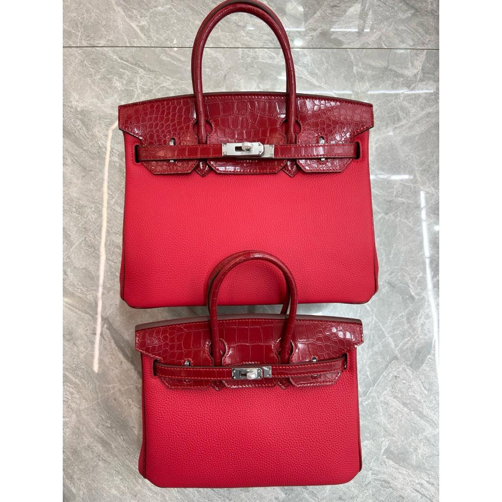 2026 New High-end Large-capacity Handbag Foreign Trade Top Layer Cowhide Pebble Pattern Splicing Crocodile Pattern Platinum Bag