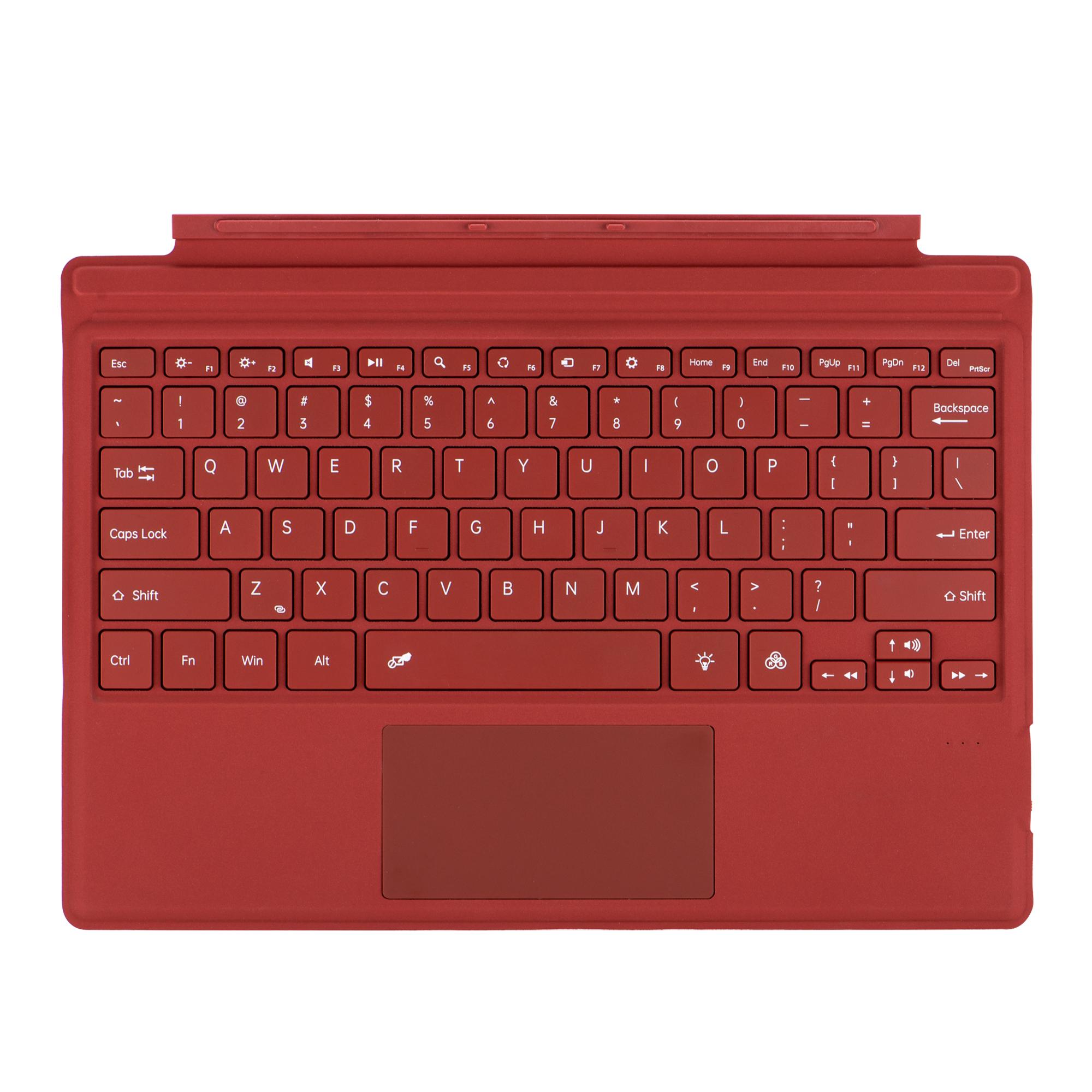 

1089D-C For Microsoft Surface Pro 3/4/5/6/7/7+ Magnetic Absorption Backlit Bluetooth-compatible Tablet Keyboard Red