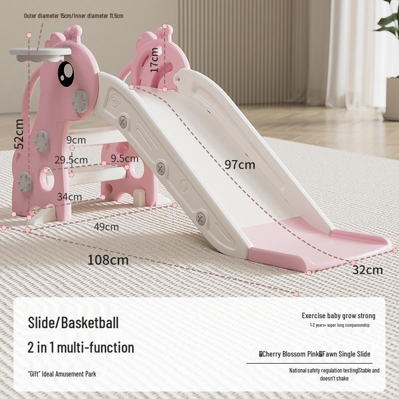 Children's Indoor 3-in-1 Slide & Swing Set for Ages 2-10