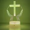Jesus Cross Night Light Christian 3D Optical Illusion Lamp Dimmable Nightlights Birthday Easter Desk Table Lamp for Boys Girls