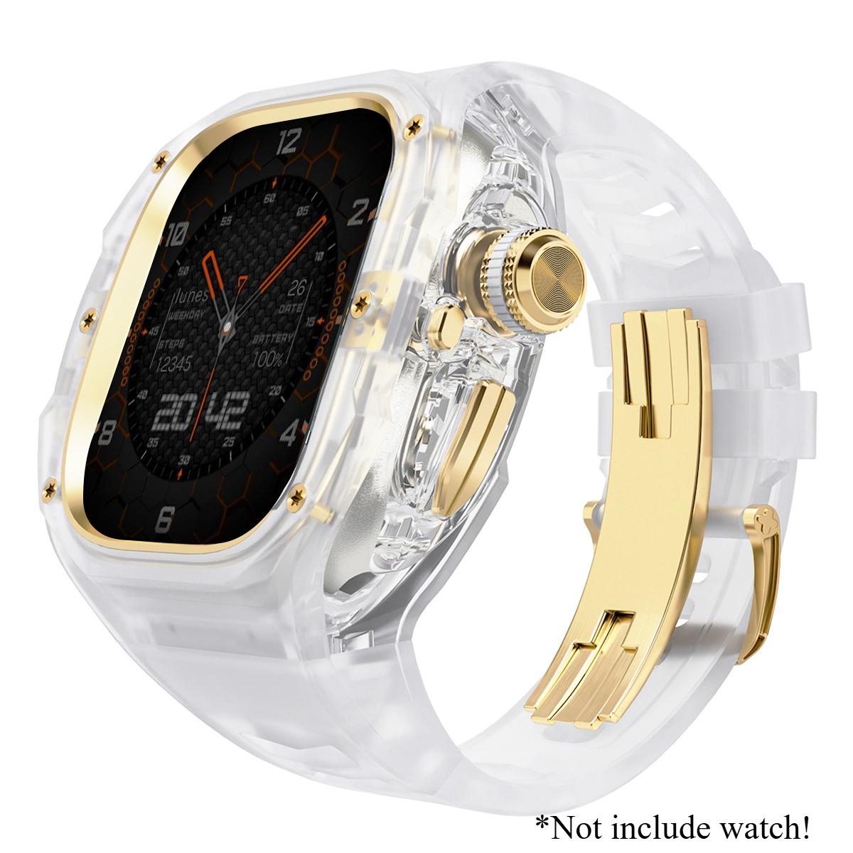 

Розкішний набір для модифікації для Apple Watch Ultra 3 49 мм Спортивний гумовий ремінець для iWatch Series Ultra 2 1 49 мм Корпус «Льодовик» Набір для переоснащення For Ultra 2 49MM