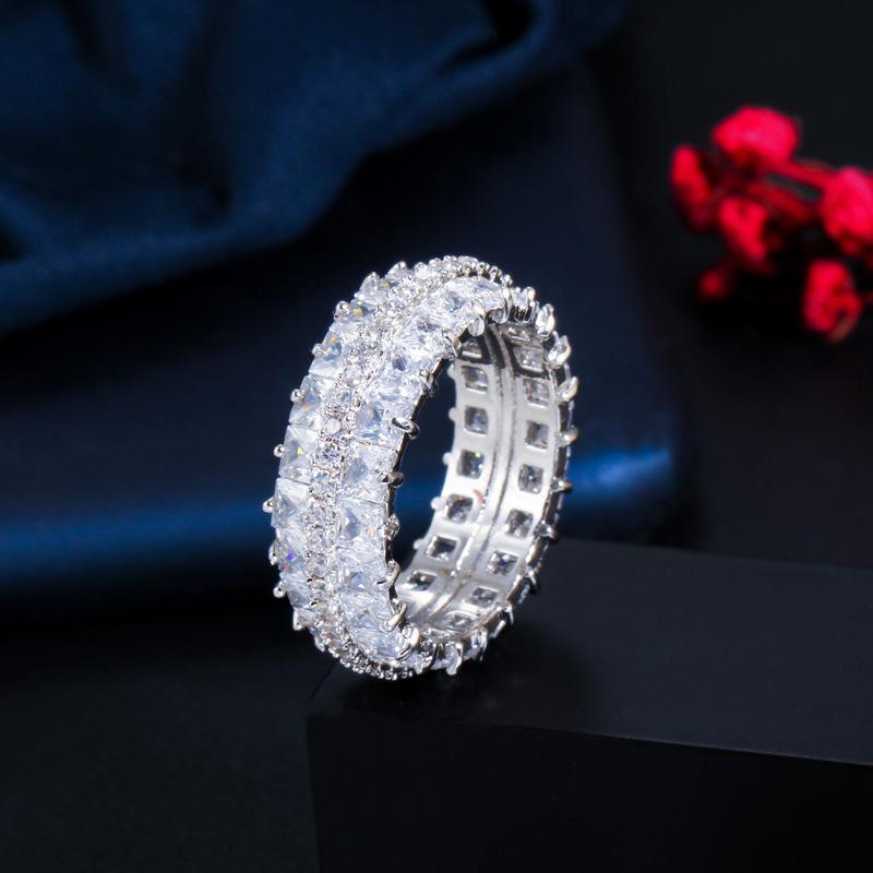 

J0125 Micro-Set Zircon Couple Ring Ring, Valentine S Day Gift Women S Ring. 9