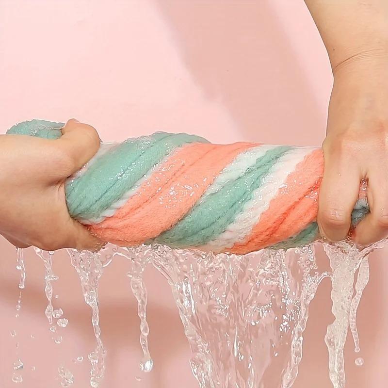 1pc Ultra-Absorbent Microfiber Hair Towel - Double-Layered, Quick-Dry Design - Ideal for Shower, Gym & Spa Use