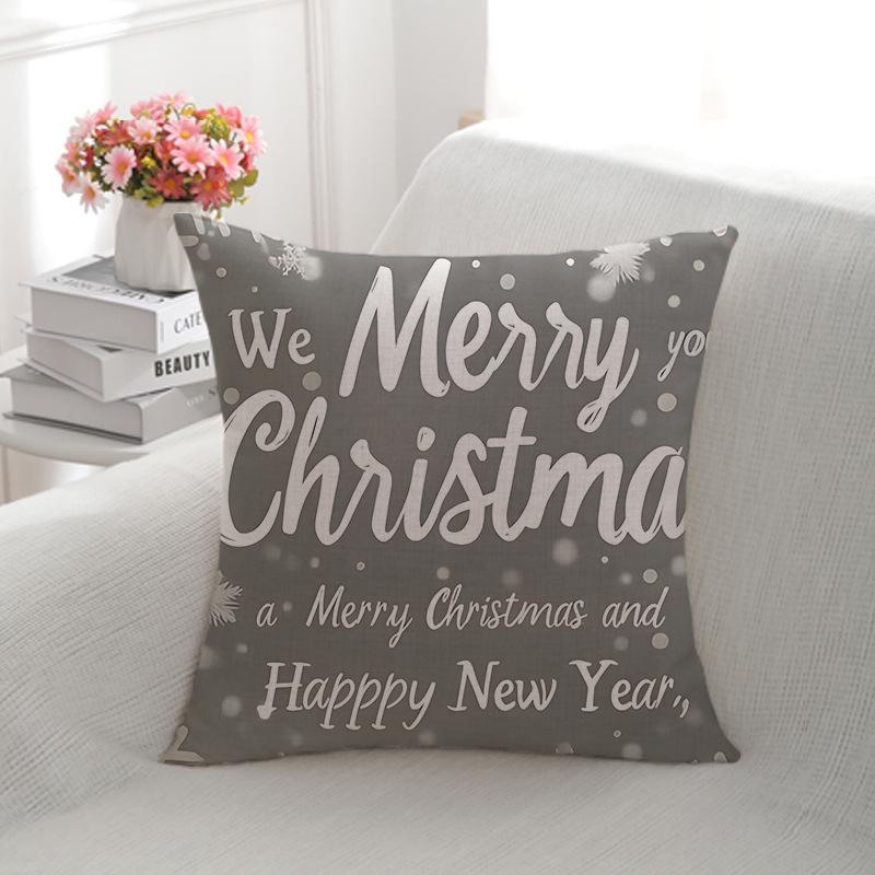 

Льняная подушка в скандинавском стиле, рождественское украшение, двусторонняя подушка с принтом, наволочка для рождественской подушки 45 * 45-Linen single-sided (pillowcase)