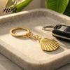 Kompakter Schlüsselanhänger Legierung Strandmuschel Schlüsselanhänger Form Metall Schlüsselanhänger Ring Handtaschen Rucksäcke Dekorative Autokette