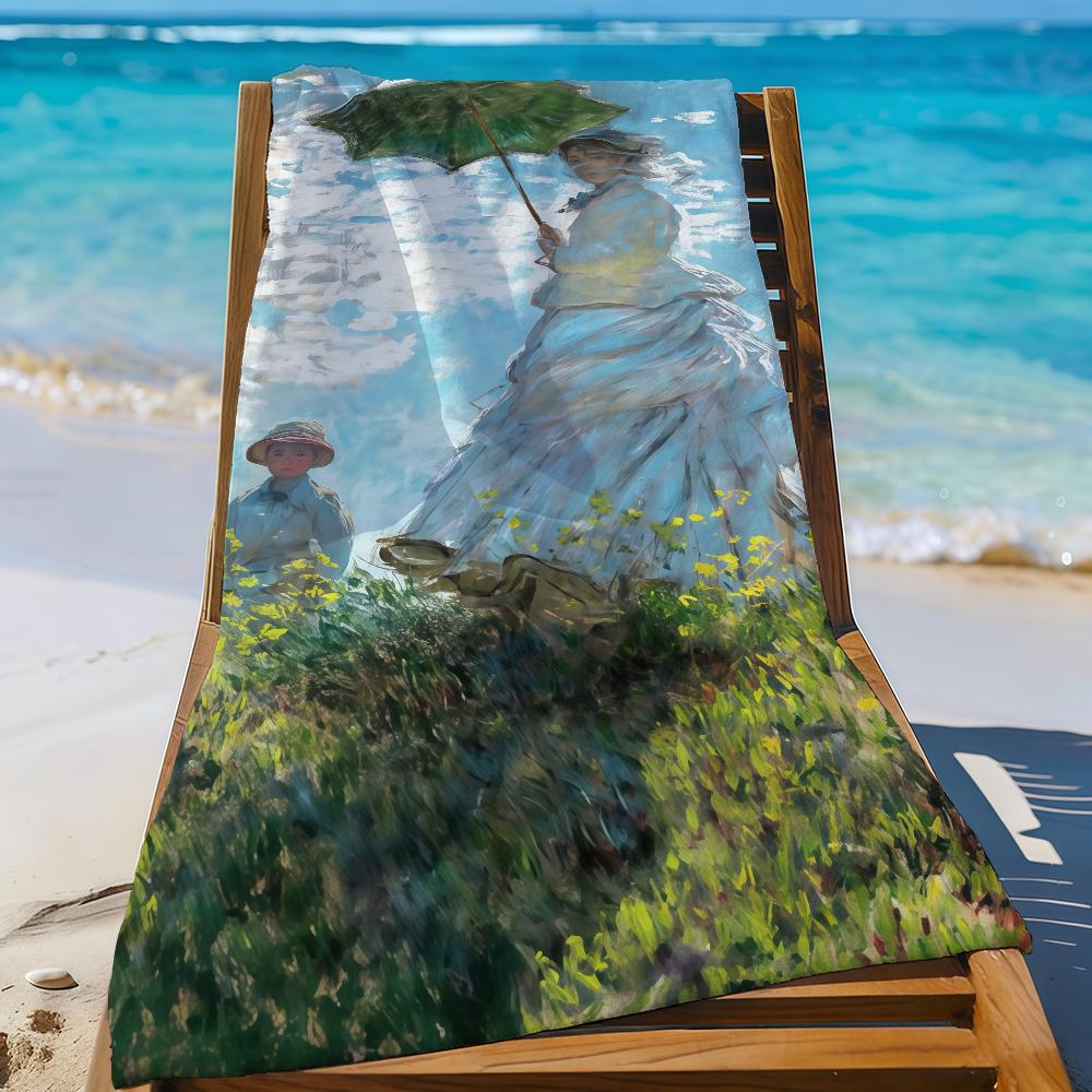 Art Claude M-Monet-S Towel Sports Quick Dry Travel Camping Gear Sandproof Soft Light Large Beach Towel
