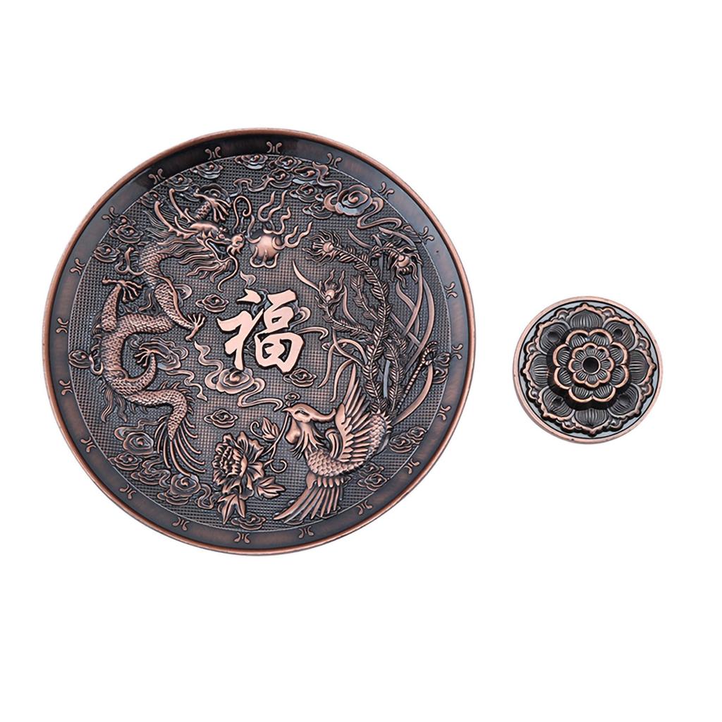 Zinc Alloy Incense Stick   Holder Dragon Pattern   Plate for Bedroom Temple Bronze