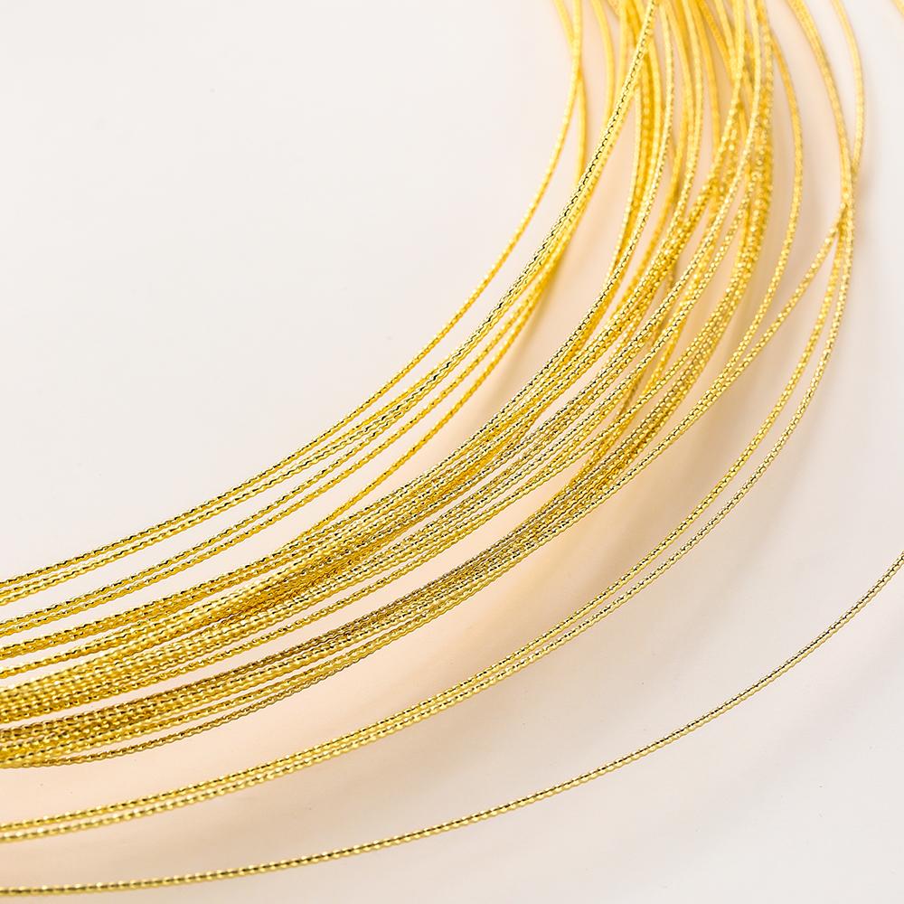 2 Meters/roll 14K Gold Plated Pattern Metal Copper Beading Wire Earing Bracelet Pendant Threads For DIY Jewelry Making Findings