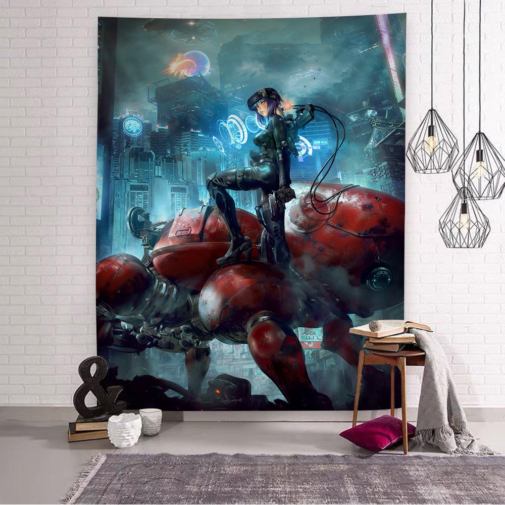 Classic Japan Anime Ghost In The Shell Print Cartoon Tapestry Home Decoration Hippie Bohemian Decoration Divination Home Decor