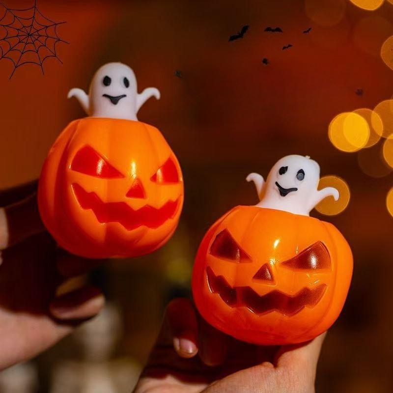 1Pcs Pumpkin Head Stress Ball Cute Decompression Ghost Relieve Stress Toys Creative Children's Toys Halloween Party Decor