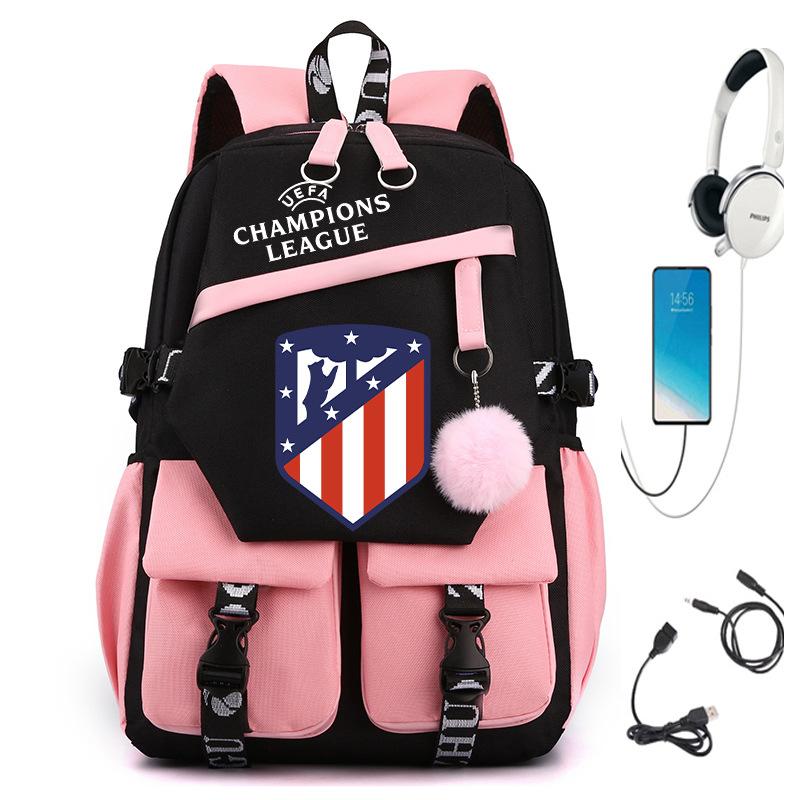 Rucsac Fotbal Liga Campionilor Manchester United Manchester City Barcelona Real Madrid Elevi Școală Generală Geantă Antrenament Capacitate Mare