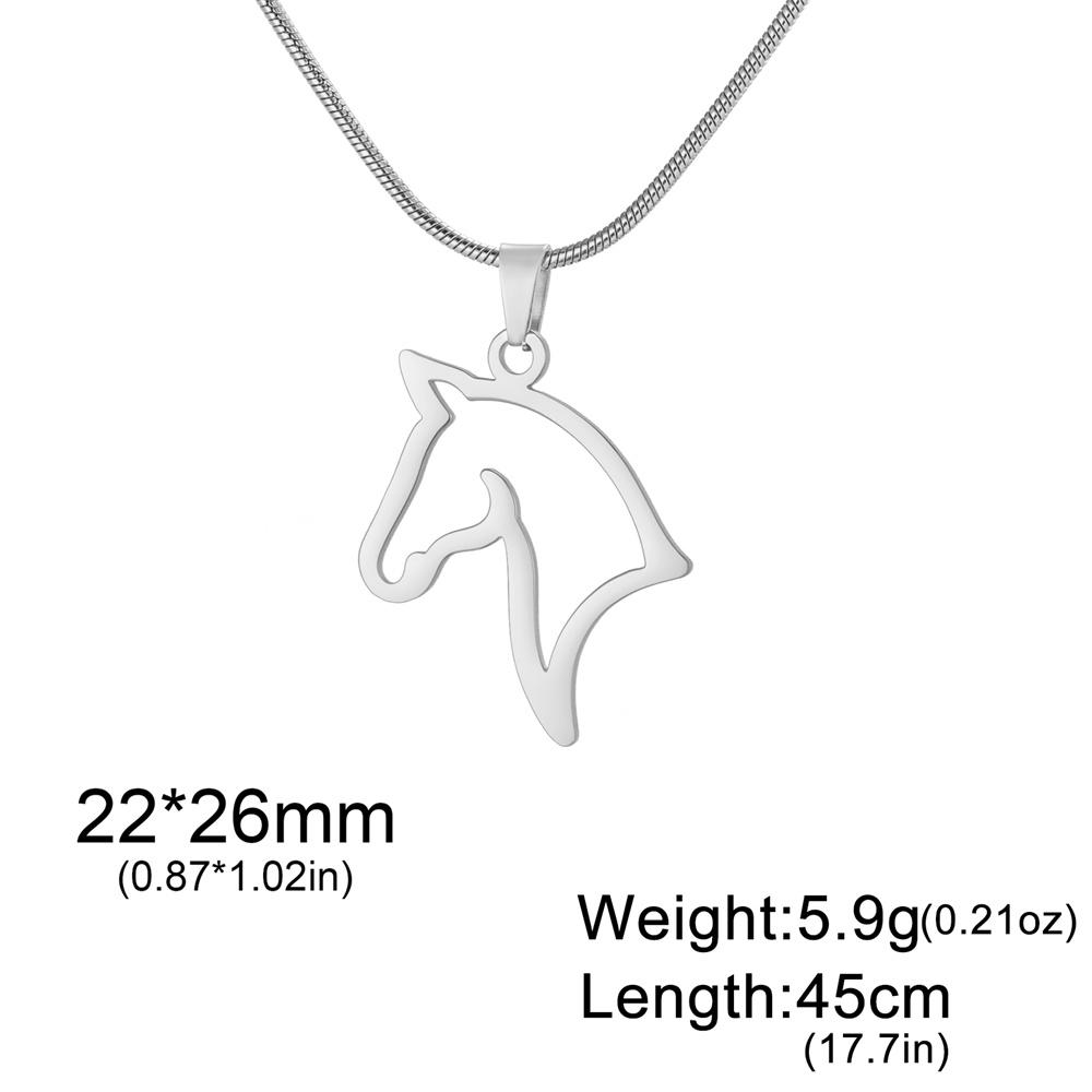 My Shape Horse Pendant Necklaces Stainless Steel Necklace Animal Horse Head Horserace Chain Horse Lover Lucky Amulet Jewelry