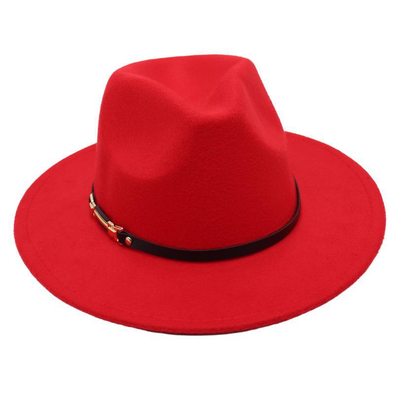 Photography Top Hat Belt Buckle Jazz Hat Men And Women Felt Hat Plush Hat Fedora Hat Metal