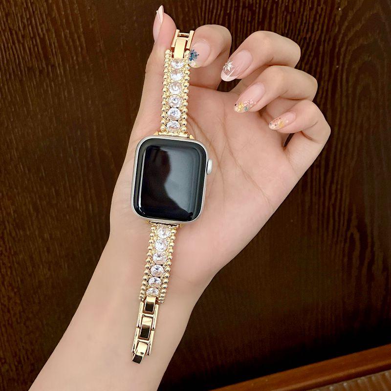 Jewelry Diamond Metal Watch Strap for Apple Watch Bands 49 46 45 44 42 41 40 38mm Bangle Dressy Wristband Bracelet for iWatch
