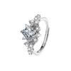 Light Luxury Premium 925 Sterling Silver Square Zircon Elegant Fashion Ladies Ring Banquet Anniversary JewelryGood product