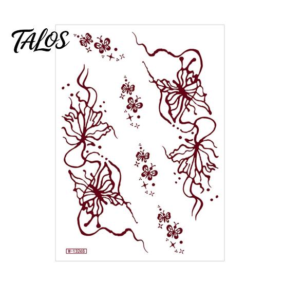 Temporary Tattoo Sticker, Flower Lace Lotus Pattern Fake Tattoos for Women Men, Waterproof DIY Face Arm Leg Body Art Decoration for Masquerade Party