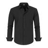 Men's Big and Tall Loose Fit Casual Button Down Shirt Long Sleeve Lightweight Business Dress Shirt