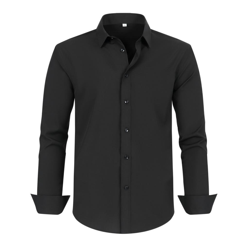 Men's Big and Tall Loose Fit Casual Button Down Shirt Long Sleeve Lightweight Business Dress Shirt