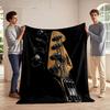 Bass Guitar Headstock Art for all seasons blanket lunch break throw gift