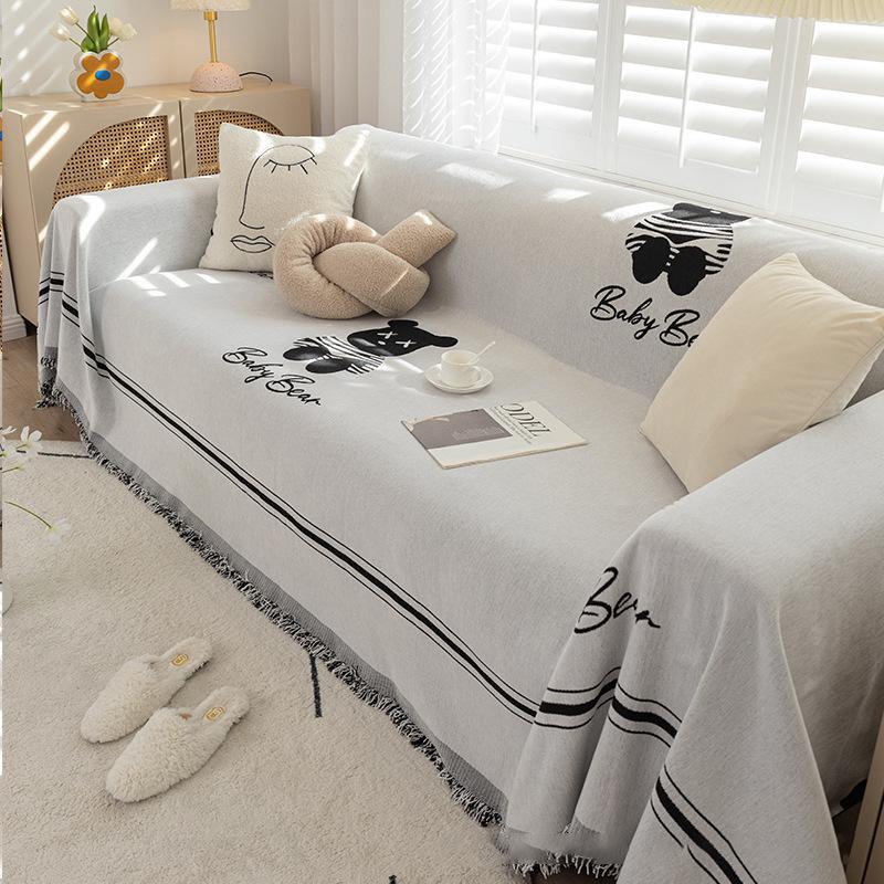 

Cream Winter Chenille Thickened Sofa Cushion Non-Slip Cover Four Seasons Universal Soft Towel Fabric 180*130cm