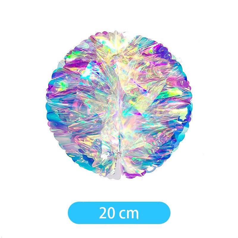 Seven-Color Gradient Flower Ball: Neon Film Snowflake Decoration for Parties & Events