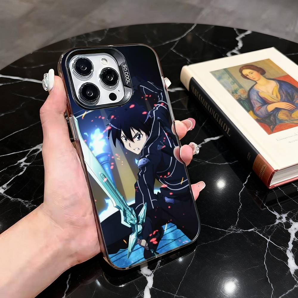 

Sword Art Online K-Kazuto K-Kirigaya-ES Phone Case For iPhone 17,16,15,14,13,12,11 Plus,Pro Max,XS,Colorful Silver Black Cover iPhone17PRO