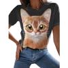 Funny Animal Cat T Shirt Womens Shirts 3D Printed Cat Women's Clothing Couples Matching Things Fresh Casual T-Shirt Comfortable Top