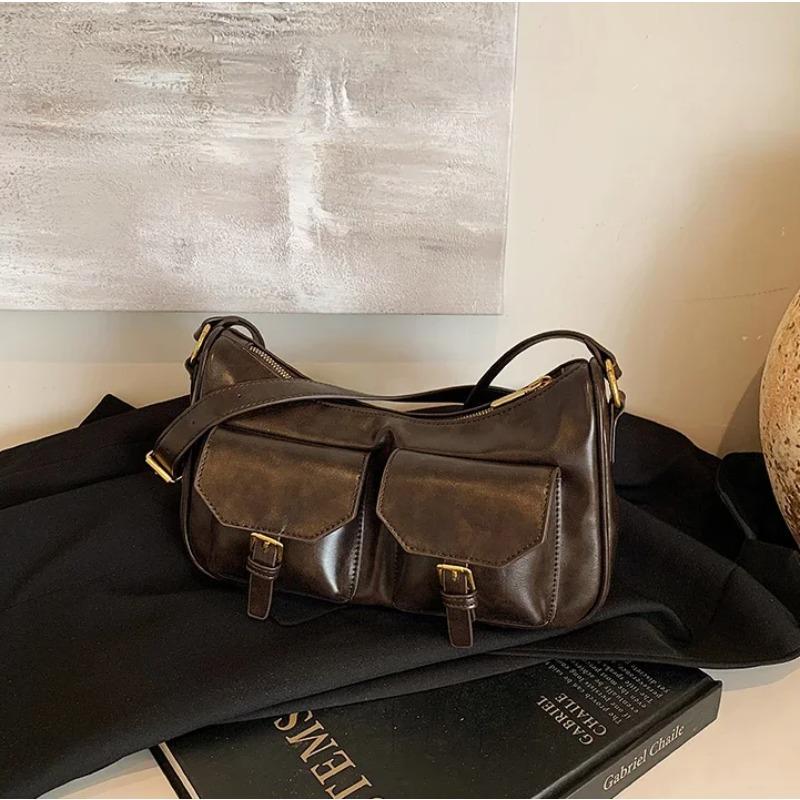 Modische Baguette-Umhängetaschen aus PU für Damen, hochwertige Umhängetaschen im klassischen Retro-Stil mit einem Hauch von Luxus