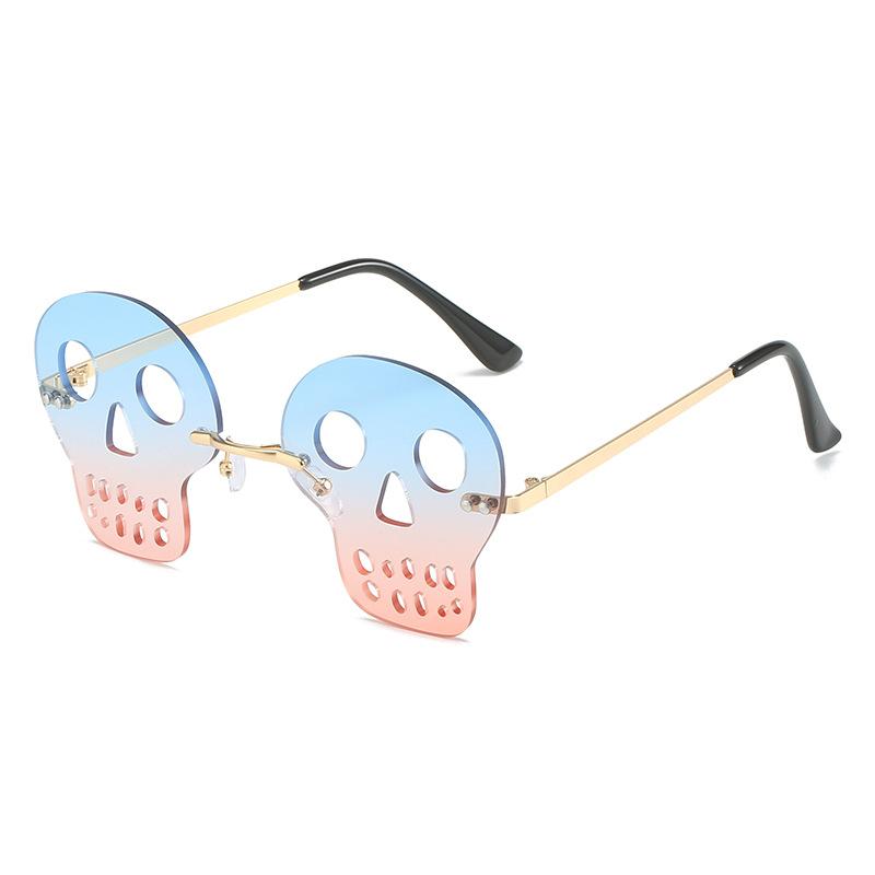 Halloween Frameless Skull Funny Sunglasses Party Prom Men'S And Women'S Sunglasses Hip Hop Glasses