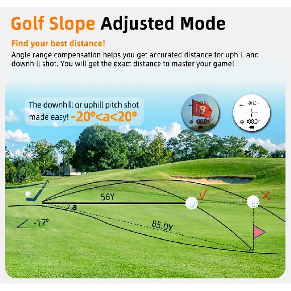 1200m USB Type-C Rechargeable Golf Laser Rangefinder with Slope Adjusted Flag-Lock Vibration Distance Meter