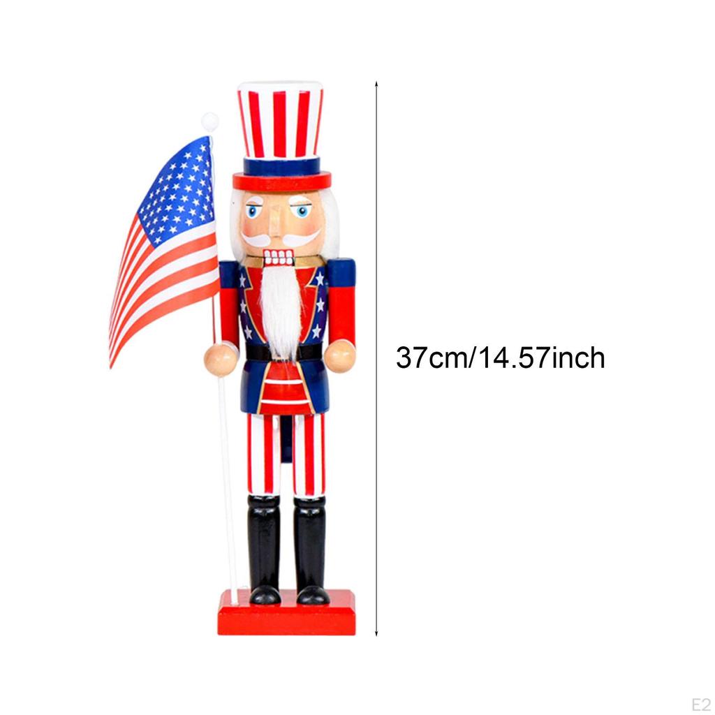 Wood Nutcracker Figurine Ornament Traditional Christmas Decoration for Party