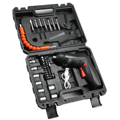 Rechargeable USB Cordless Electric Screwdriver for Compact and DIY Tool with LED Dedicated Drill and Straight Beginners, Affordable, Light, Case,