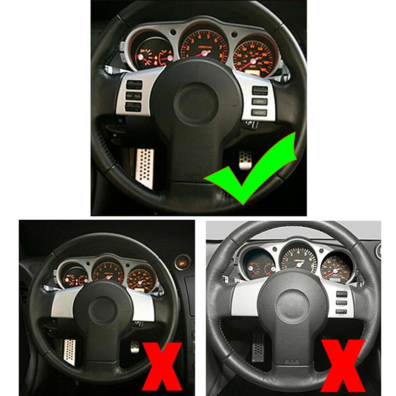 2Pcs Button Cover Steering Wheel Panel Button Trim Frame for Nissan 350Z 2003 2004 2005 2006 2007 2009 Auto Interior Accessories