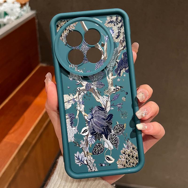 Luxury Retro Dark Floral Pattern Case For OnePlus 15 13 13T 12 Shockproof Bumper Soft Silicone Cover For Oneplus Nord 5 13R 12R 11R 5G