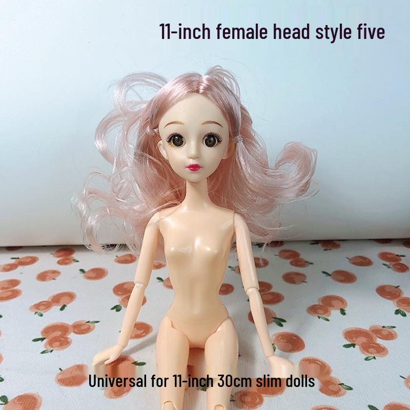 30cm 11-inch BJD Doll with Blinking Real Eyes, Changeable Clothes, DIY Options, and Bonus Head