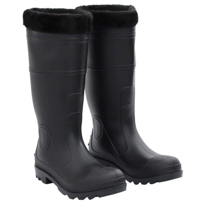 VidaXL Black Rain Boots Size 38-46 PVC
