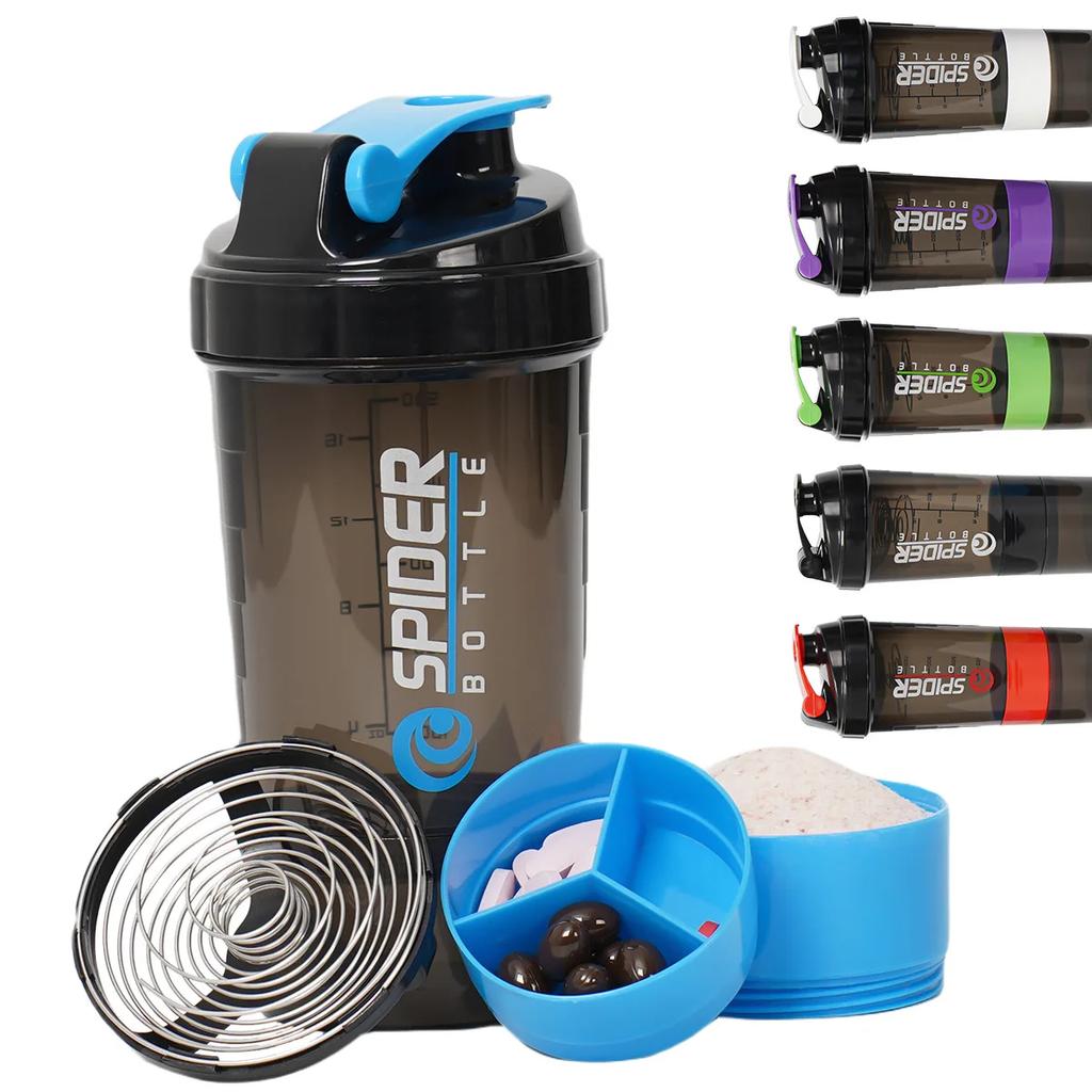 500ml Sports Water Cup Three Layers Large Capacity Plastic Stir Cup Fitness Protein Powder Shake Shake Water Bottles