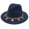 Flowing Beads Imitation Gemstone Tibetan Style Top Hat Jazz Dance Men'S And Women'S Big Eaves Hat